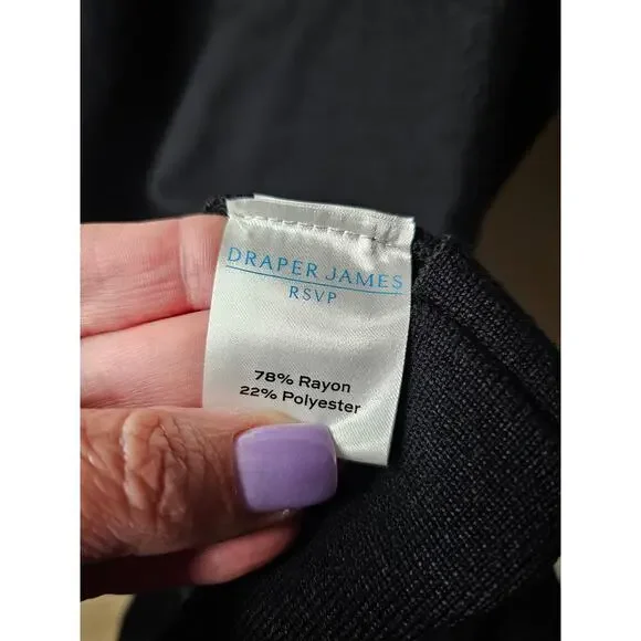 NWT Draper James Black Dress w/ Ruffle Bib neckline & polka dot lace size XS - Picture 6 of 9